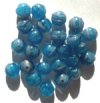 25 6x8mm Faceted Milky Light Sapphire & Pink Marble Donut Beads